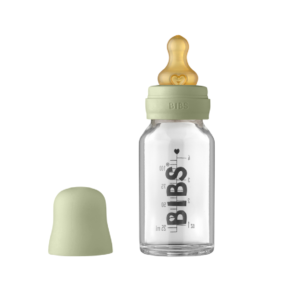 BIBS Baby Glass Bottle Complete Set Latex 110ml
