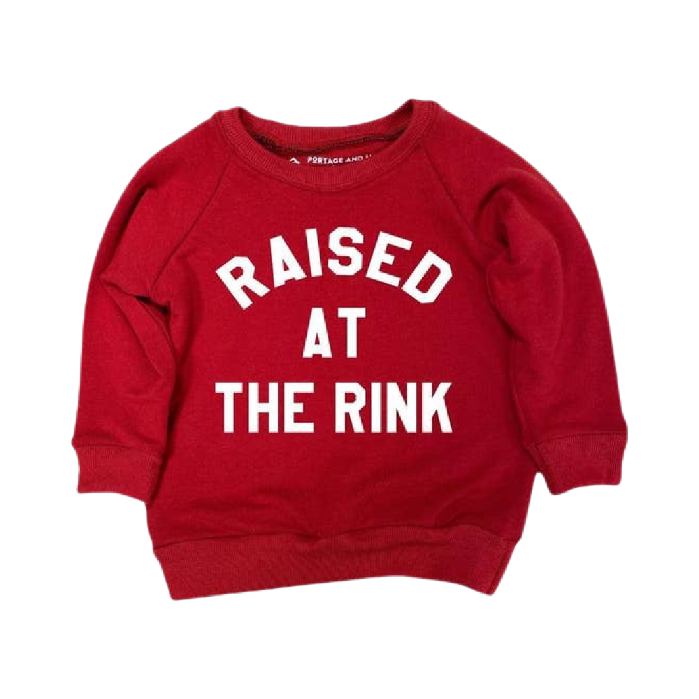 P+M Sweatshirt - Raised at the Rink Red - Battleford Boutique