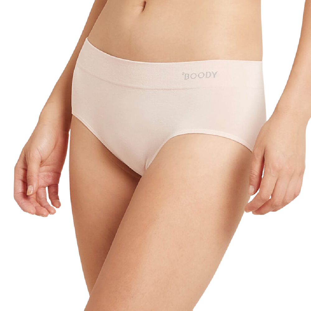  Boody Women's Midi Brief Underwear - Mid-Rise Panties for Women,  Seamless Underwear for Women - Midi Women's Underwear for Full Coverage,  Soft Bamboo Viscose for All-Day Comfort - Black, Small 