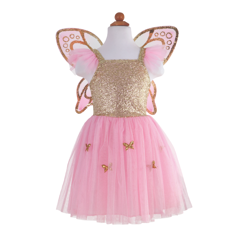 Great Pretenders - Butterfly Dress & Wings Gold Sequins