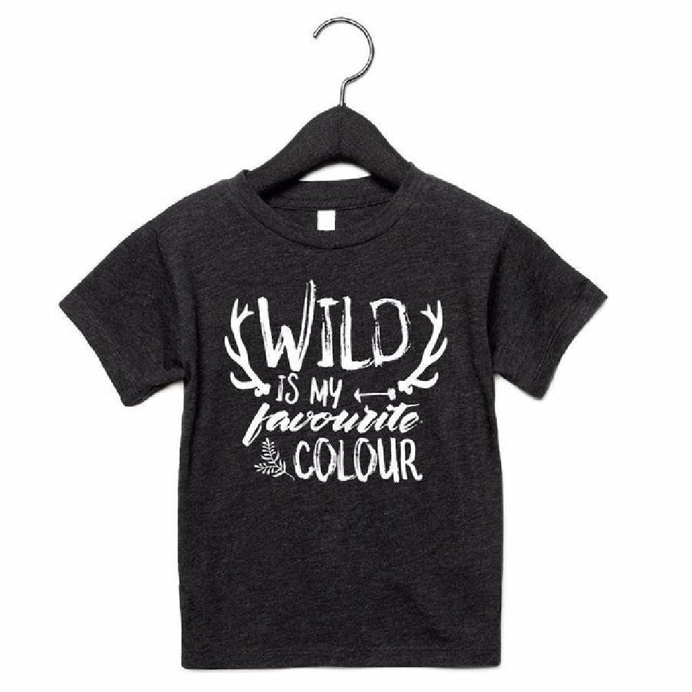 P+M Tee - Wild is my Favourite Color - Charcoal - Battleford Boutique