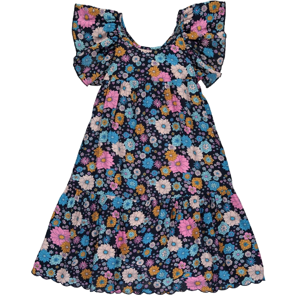 Vignette Joplin Dress - Black Retro Floral - Battleford Boutique