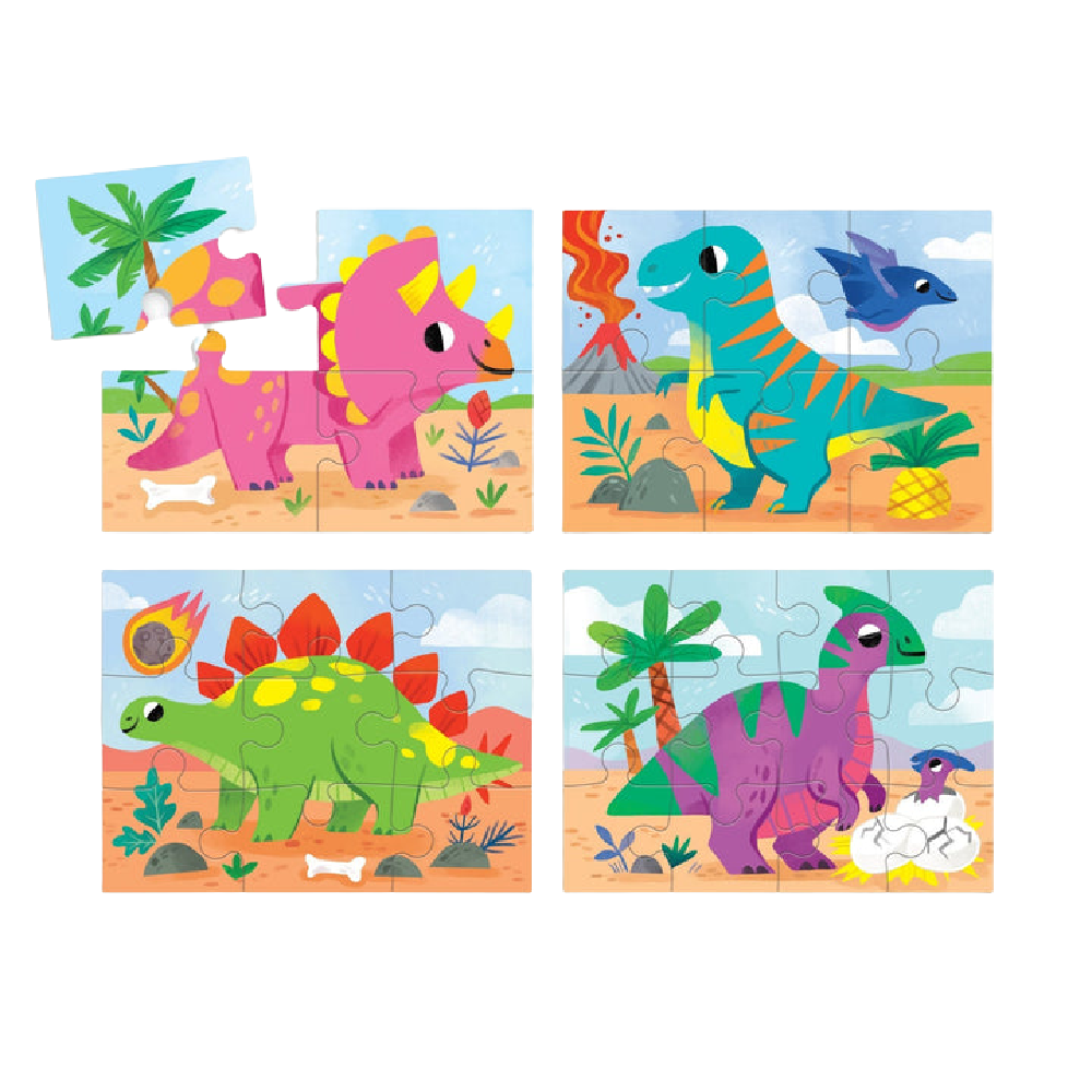 Mudpuppy 4 in a Box Progressive Puzzle - Dinosaur Friends - Battleford Boutique