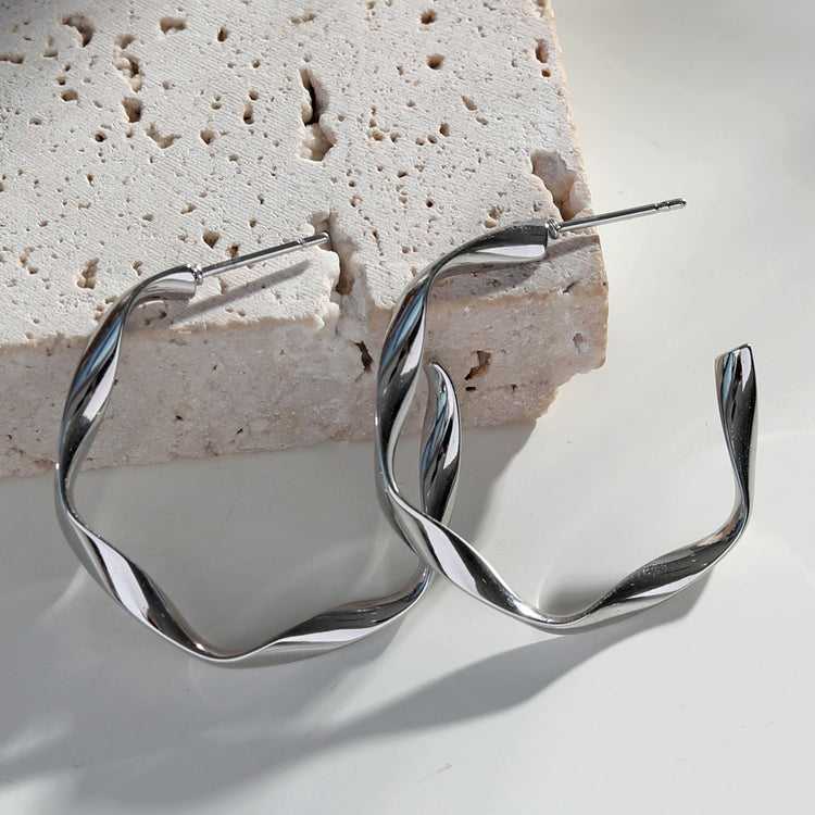 Rimini Silver Hoop Earrings