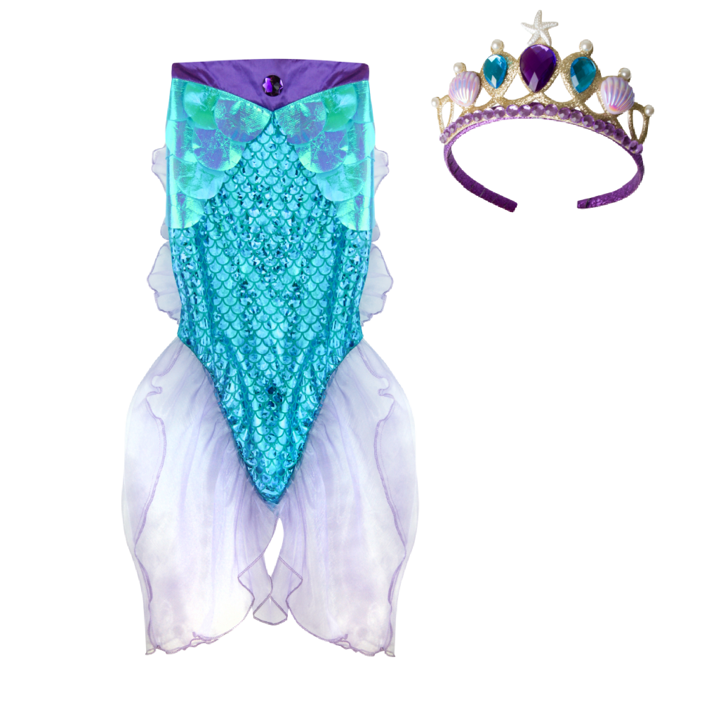 Great Pretenders -  Mermaid Glimmer Skirt Set with Headband