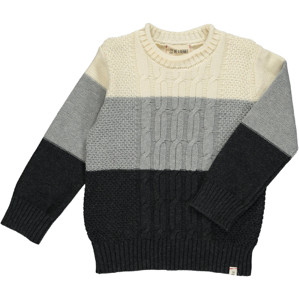 Me & Henry Chesnee Sweater - Grey/Cream - Battleford Boutique
