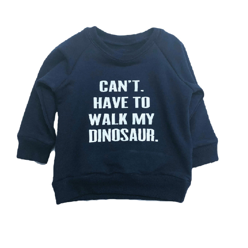 P+M Sweatshirt - Walk My Dinosaur Navy - Battleford Boutique