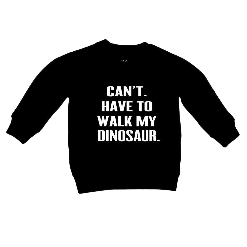 P+M Sweatshirt - Walk My Dinosaur Black - Battleford Boutique
