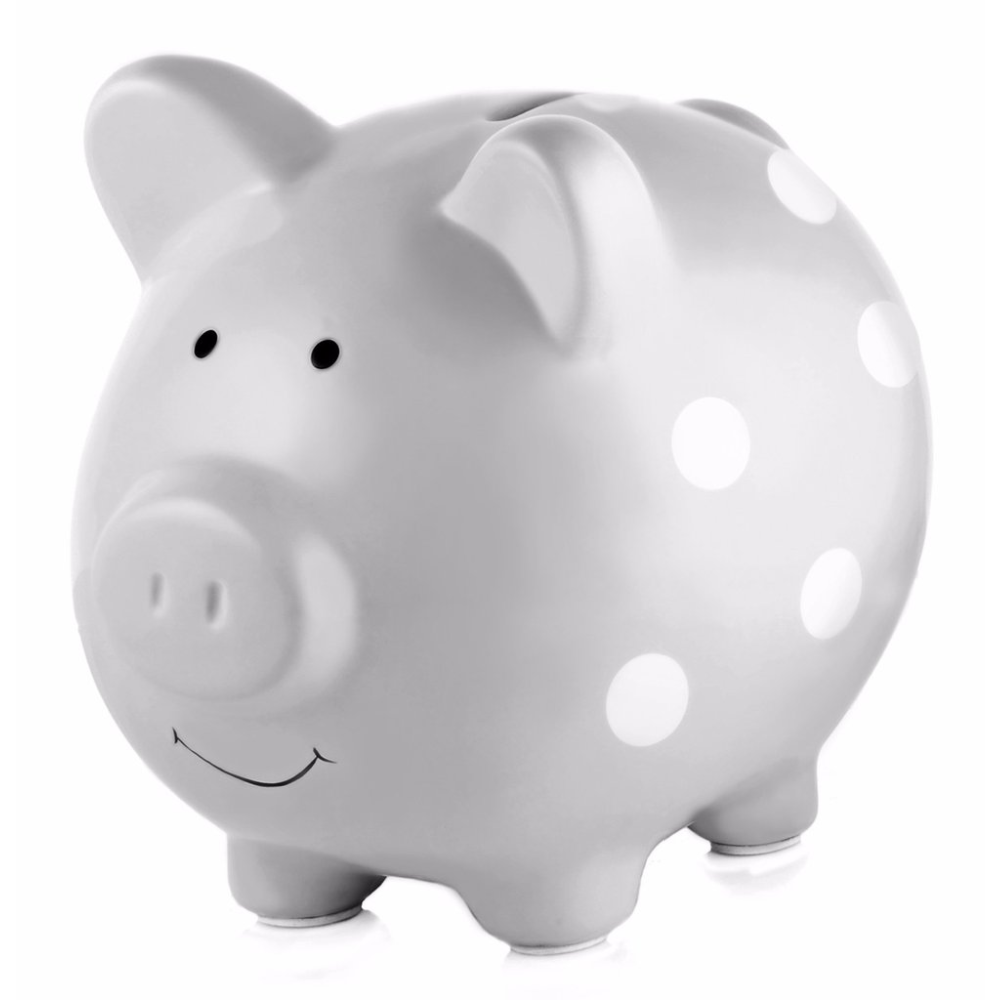 Pearhead Piggy Bank - Grey Dots - Battleford Boutique