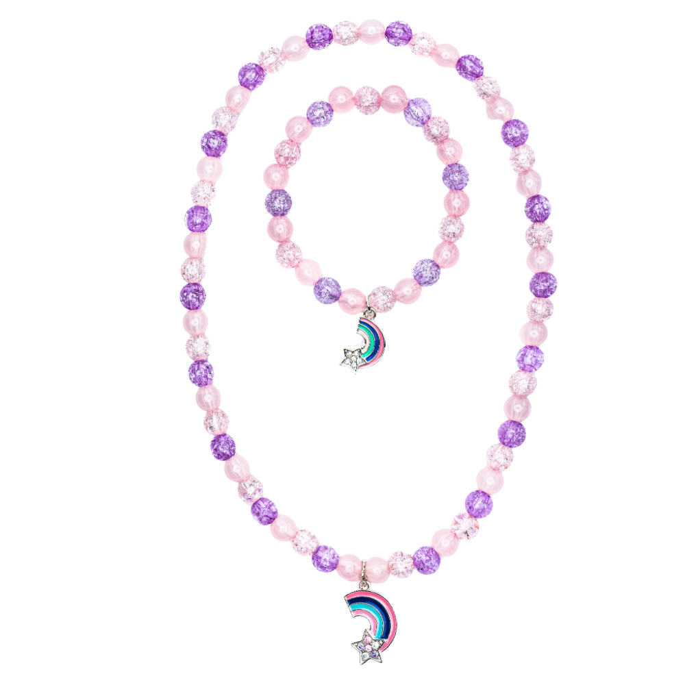 Great Pretenders - Pink/Purple Rainbow Necklace & Bracelet - Battleford Boutique