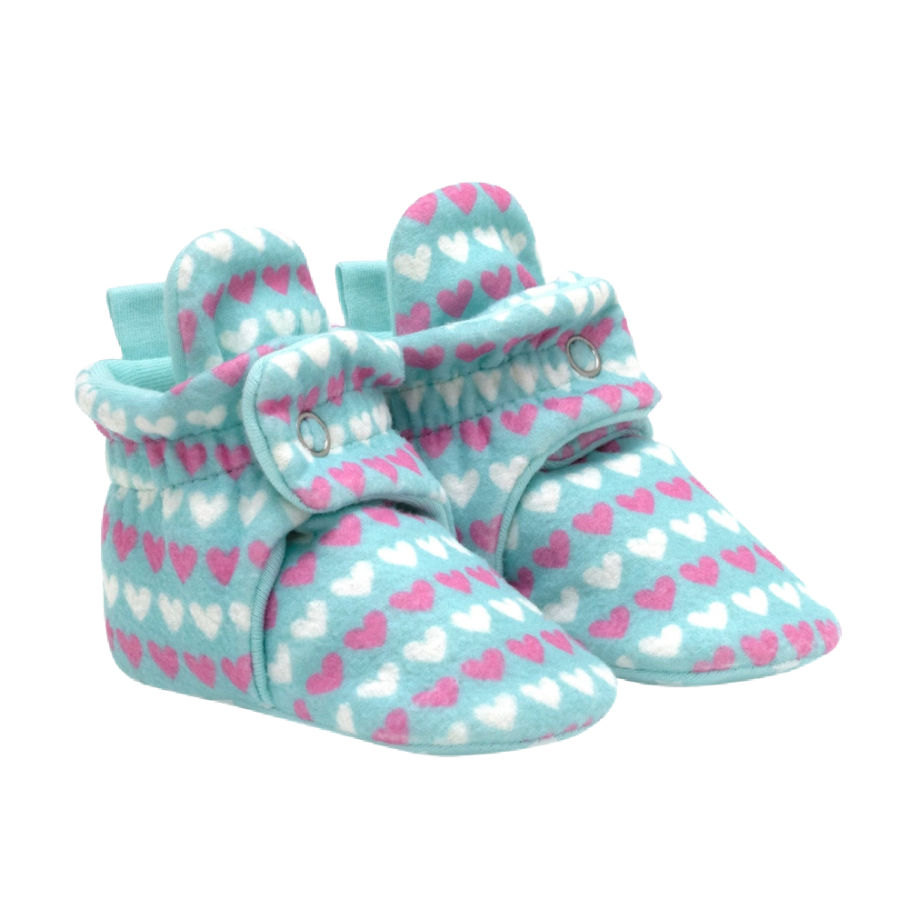 Robeez Snap Booties - Turquoise Hearts - Battleford Boutique