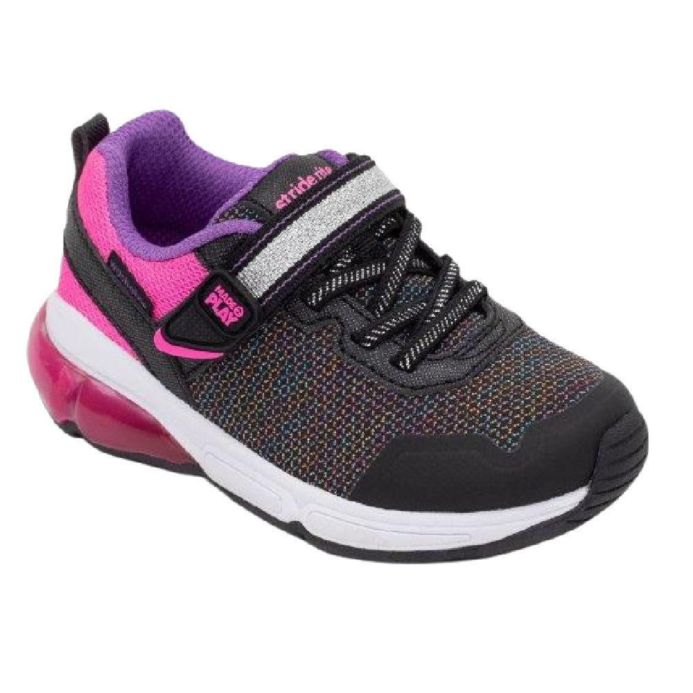 Stride Rite Radiant Bounce Sneaker - Black/Pink - Battleford Boutique