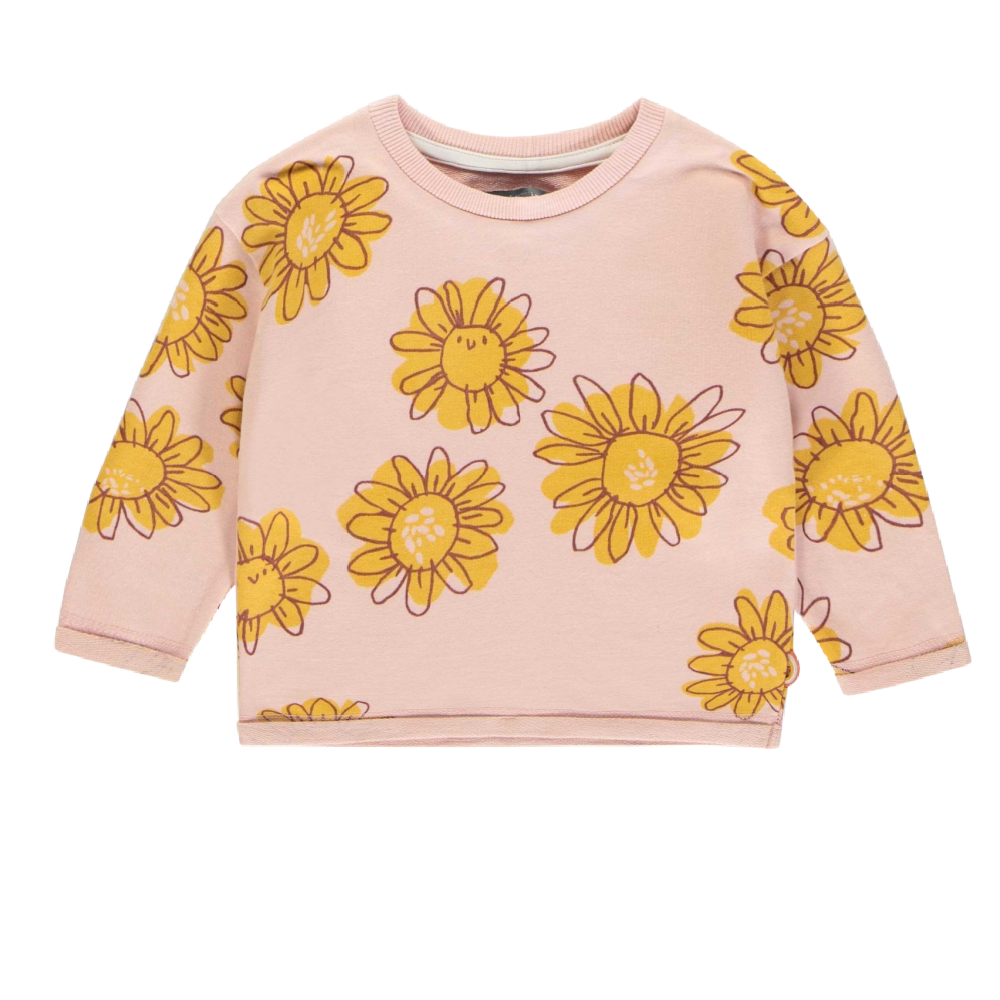 Mini Souris Top - Pink Flowers Sweatshirt