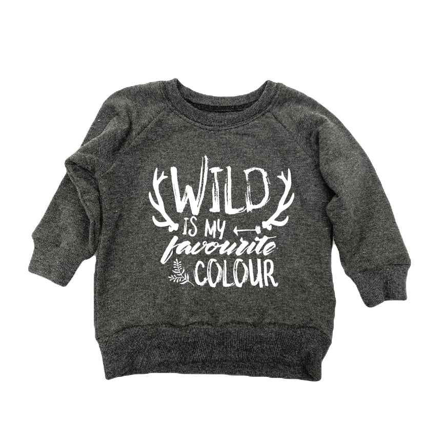 P+M Sweatshirt - Wild is my Favourite Color Charcoal - Battleford Boutique